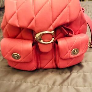 Coach Quilted hot pink Backpack-it’s hot pale pink